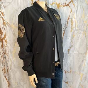 * Adidas black and bronze etched jacket